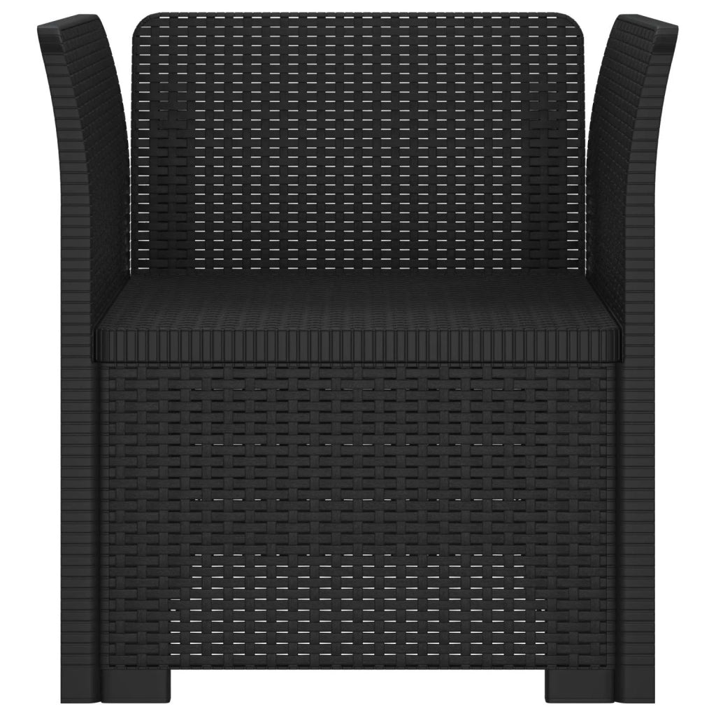 Poltrona a 1 Posto Aspetto Rattan PP Antracite 8011848