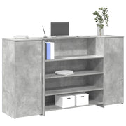 vidaXL Banco Reception Grigio Cemento 180x50x103,5cm Legno Multistrato