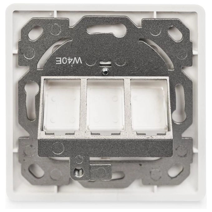 Digitus Scatola di derivazione vuota per modulo Keystone, telaio 80 x 80 mm + piastra centrale 50 x 50 mm