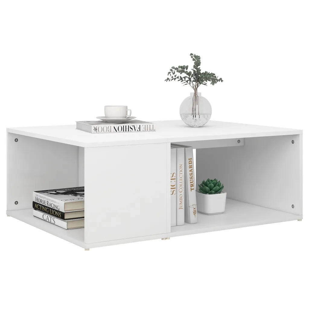 Tavolino da Salotto Bianco 90x67x33 cm in Legno Multistrato 806903