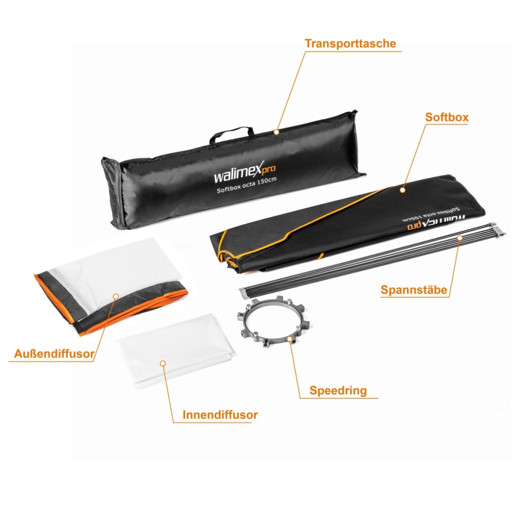 Octagon Softbox Orange Line 150