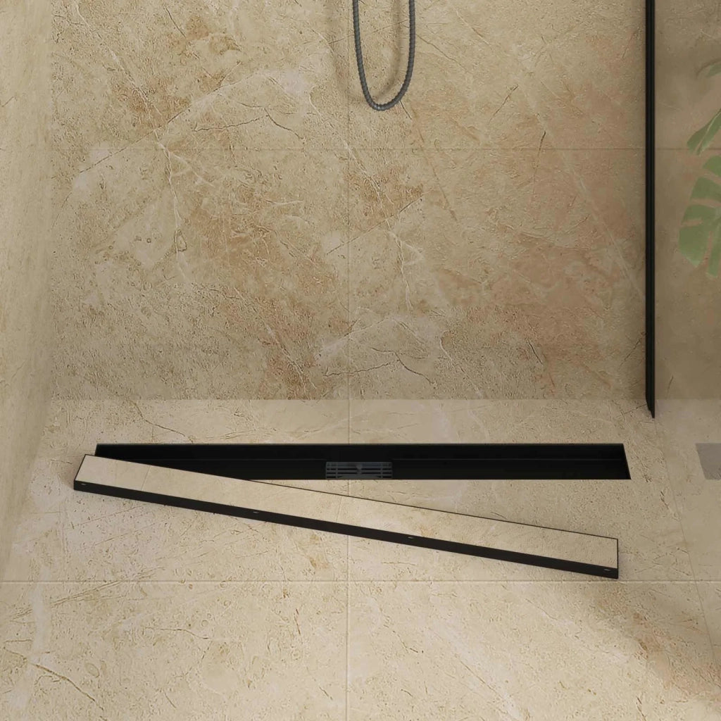 Drenaggio doccia 2 in 1 Nero 90 cm Acciaio Inox 304