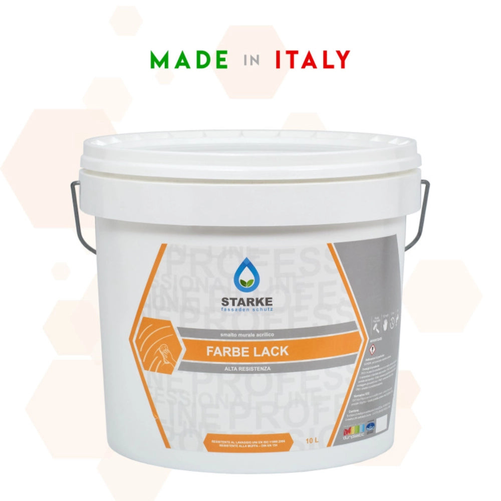 Farbe lack smalto murale acrilico bianco satinato alta resistenza smacchiabile *** formato 10 lt, confezione 1