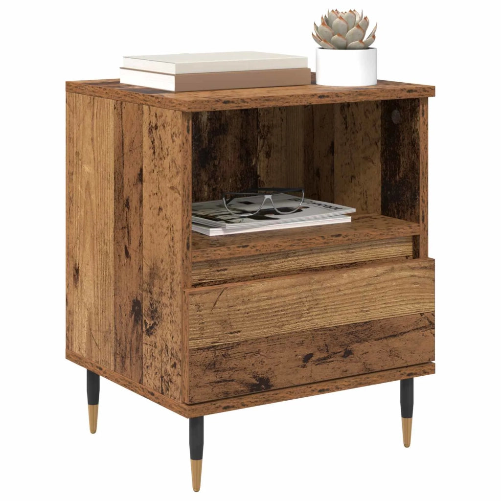 Comodino | Armadio da Notte | Mobiletto da notte con cassetto Legno vecchio 40 x 35 x 50 cm