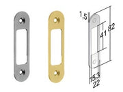 CONTROPIASTRA REGOLABILE G188 BORDO TONDO PER SERRATURA BITTER- - mm.82x22 bordo tondo cromo opaco - 5 pezzi BONAITI