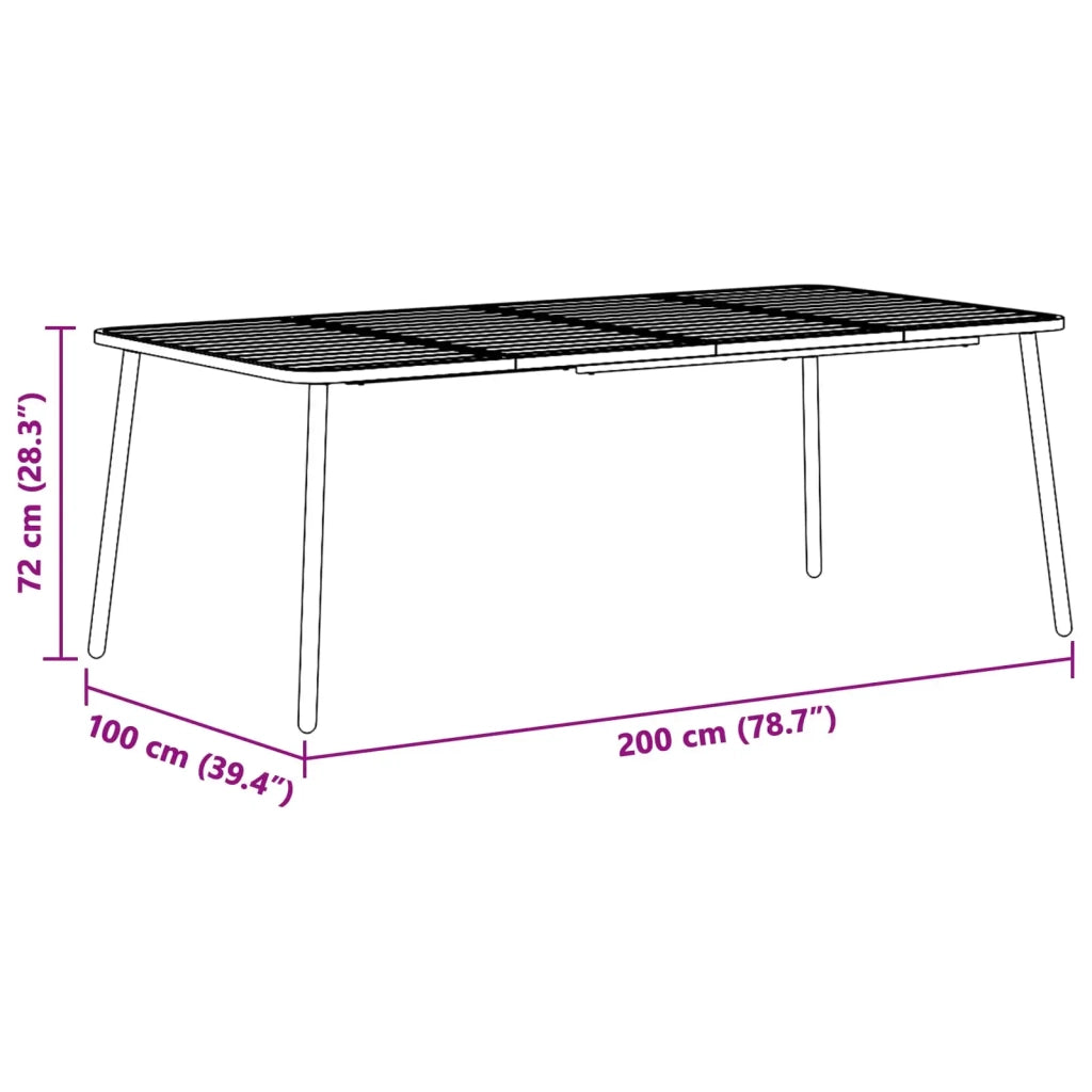 Set da pranzo 7 pz Antracite Acciaio 3422857