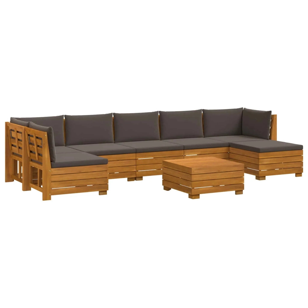 Set di divani da esterno con cuscino 8 Pezzo Marrone
