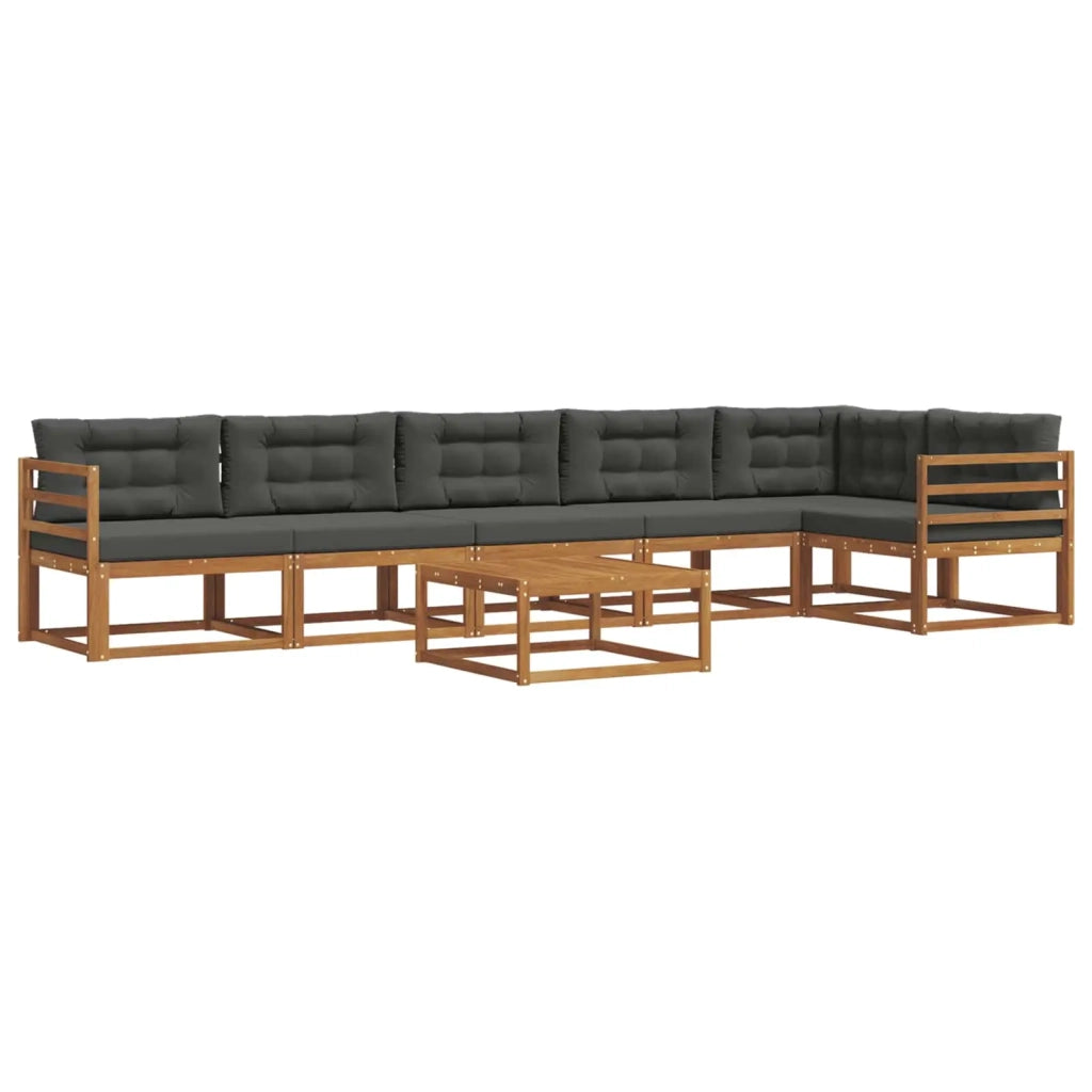 Set di divani da esterno con cuscino 7 pcs Naturale e Antracite 3367670