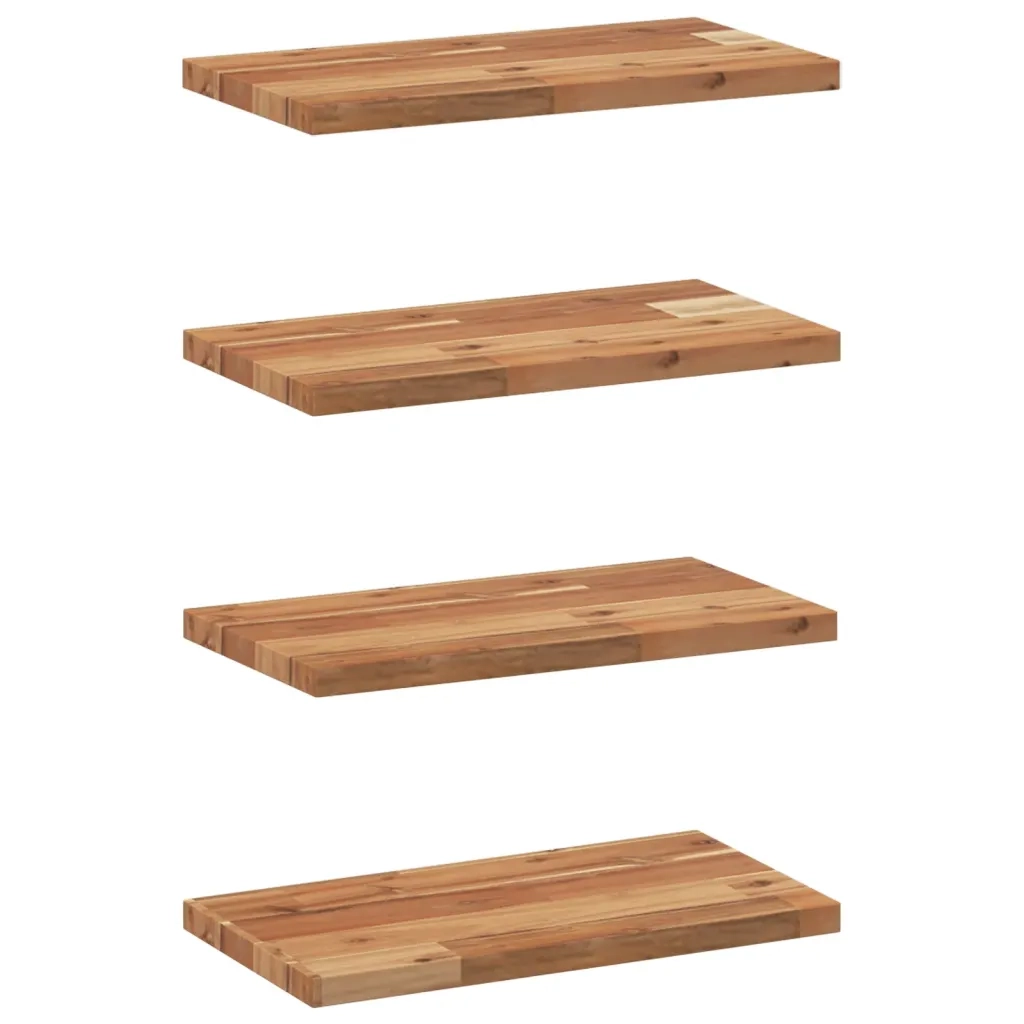 vidaXL Mensole da Parete 4 pz 60x20x2 cm Legno Acacia Rifinito a Olio