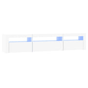 Mobile TV | Armadietto TV | Mobile Porta TV con Luci LED Bianco 195x35x40 cm