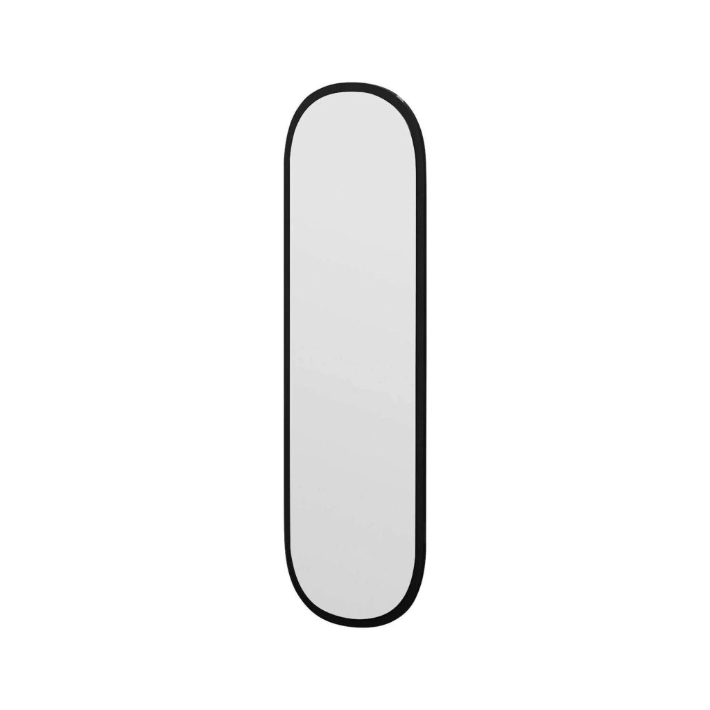 Specchio Korban, Specchiera, Articolo d'arredo a muro, Decorazione con specchio, 40x2h120 cm, Nero