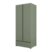 Armadio HAVANA 90 cm – 2 ante + 1 cassetto – Color salvia verde e nero – Design moderno e compatto