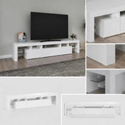 TV Cabinet With LED Lights White 200x36.5x40 Cm