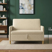 Divano con Storage Crema 122 x 78 x 87 cm Poliestere 42036898