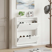Mobiletto per Scarpe da Muro ALKMAAR 71 x 17 x 86 cm Bianco 896195