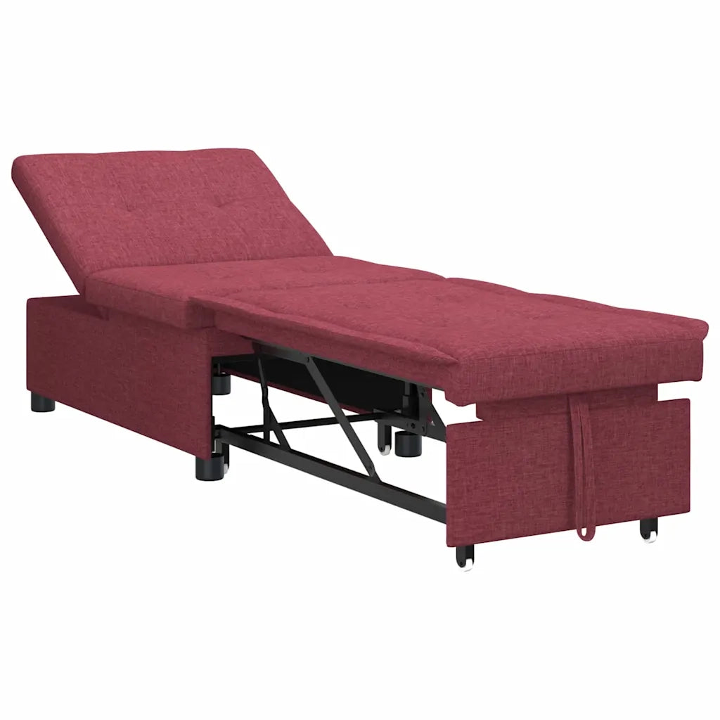 Divano Letto Estraibile Rosso Vino 194 x 50 x 82 cm Tessuto 42008585