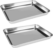 Piatto per forno in acciaio inossidabile - Scatola per forno rettangolare - 26 x 20 cm - Resistente al vetro e al lavastoviglie - Antiscivolo