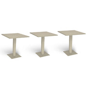 Tavolo da bar beige cm 70 x cm 70 con piano in alluminio verniciato x 3