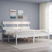 Letto per Anziani con Testiera Bianco 200x200 cm Legno Massellocod mxl 77317