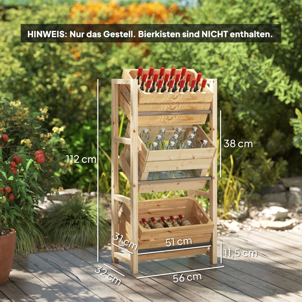 Libreria per Casse di Bevande ¨C zephmum ¨C 56x32x112 cm Legno Naturale