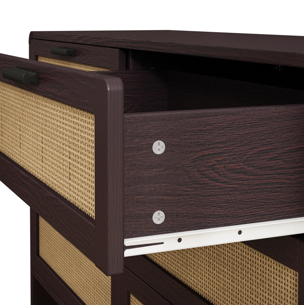 Cassettiera angolare 130 cm con 6 cassetti in rattan