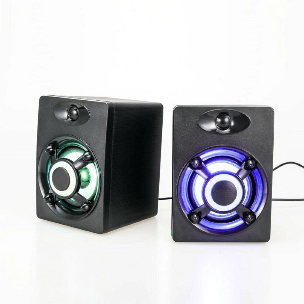 Casse audio 2.0 aux USB altoparlanti luce RGB per PC notebook 3W x 2 AB-Q337