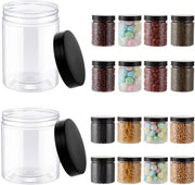 Set di conservazione 16 pezzi 240ml e 420ml contenitori in plastica a chiusura ermetica senza BPA contenitori di conservazione in plastica trasparente per spezie, cereali, dolci, marmellata.