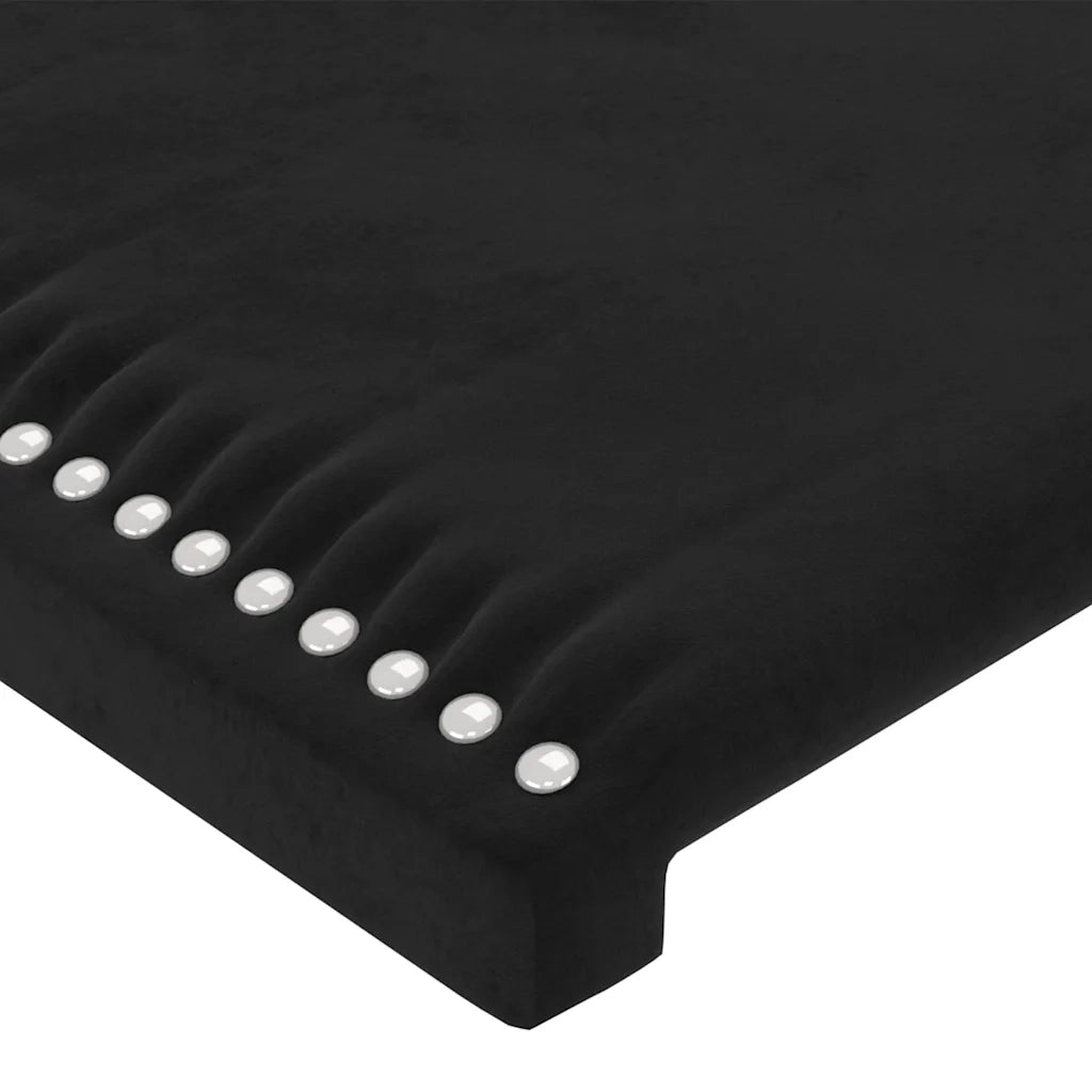 Testiera a LED-Testata con LED Nera 144x5x118/128 cm in Velluto 665859