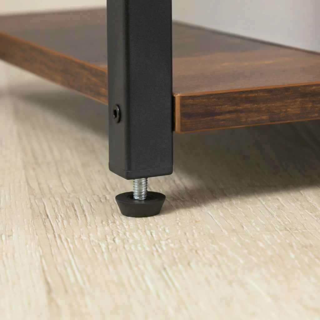 EasyComfort Libreria Stile Industriale con 4 Ripiani e 2 Armadietti, 90x30x159.5cm, Nero e Marrone