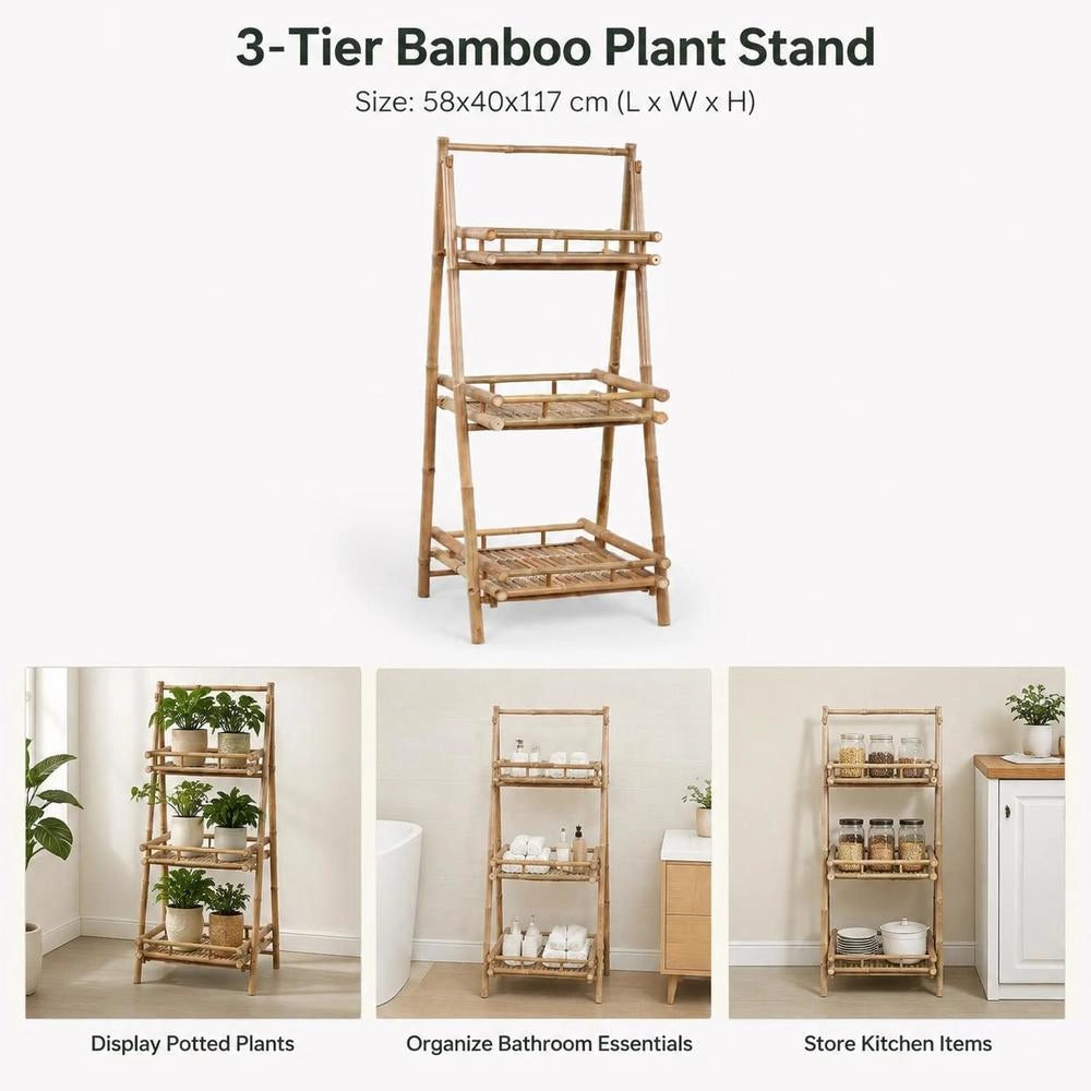 Bamboo Plant Stand With 3 Shelves