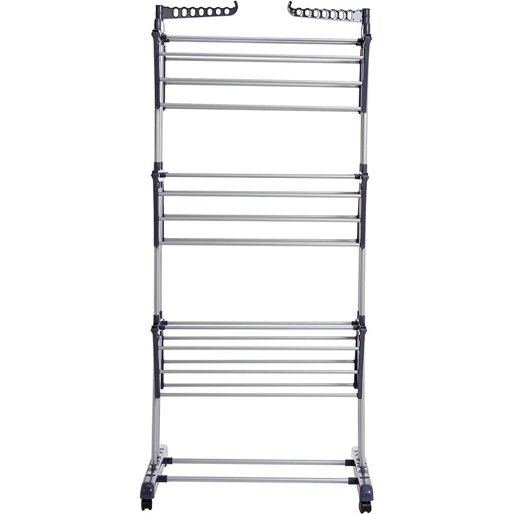 Trade Shop - Stendibiancheria Verticale A Torre Pieghevole A Torre Salvaspazio 3 Piani Ruote -