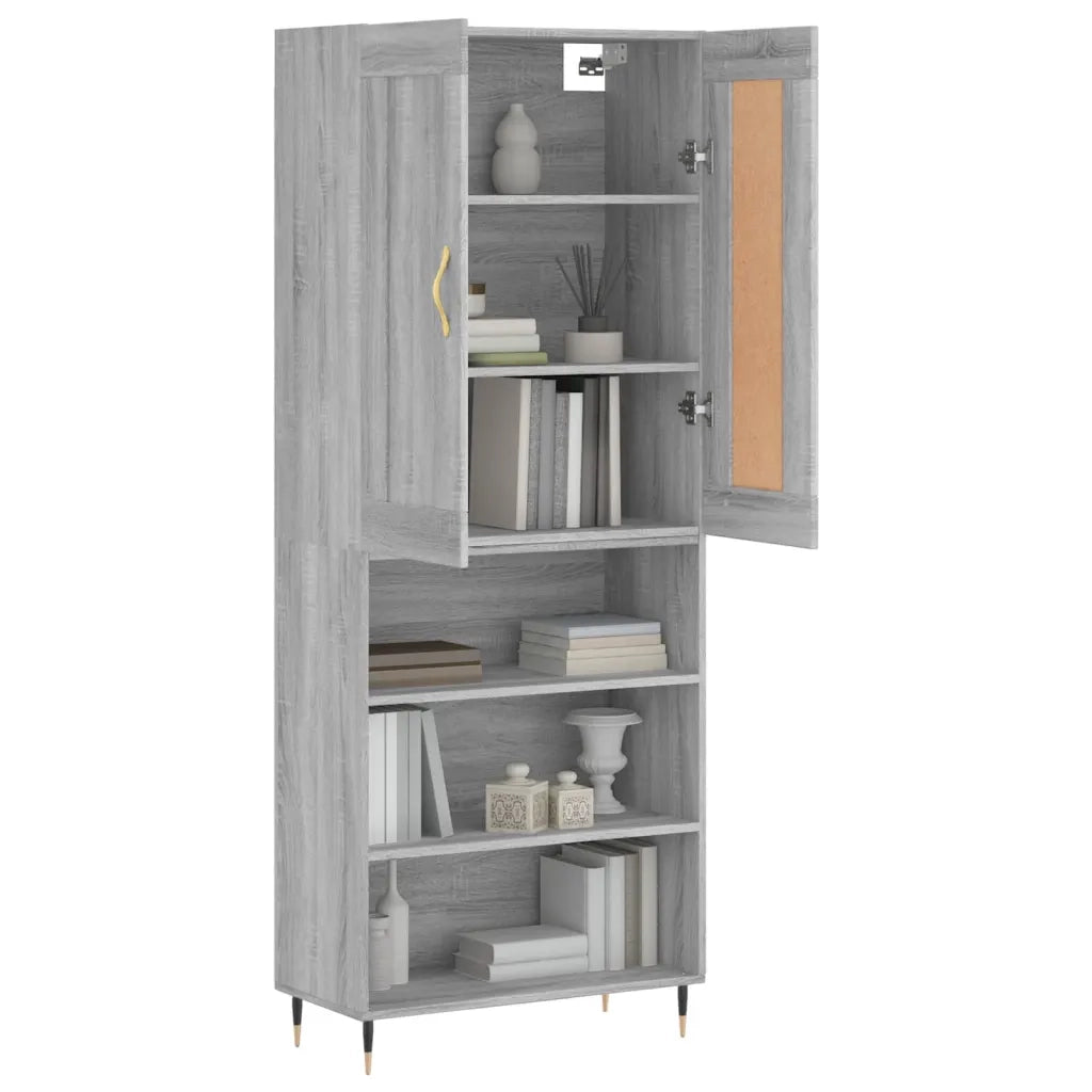 Credenza Grigio Sonoma 69,5x34x180 cm in Legno Multistratocod mxl 131487