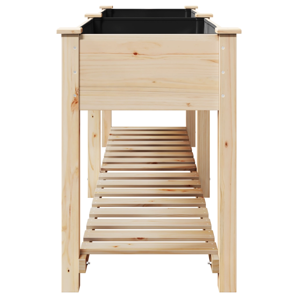 Fioriera da Giardino con Mensola 203x53x76 cm Legno Massello di Abete