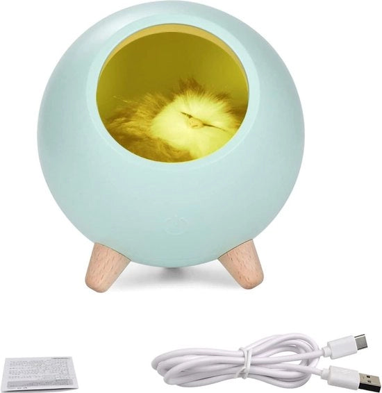 Lampada Notturna USB Riscaldabile senza Sfondamento Regolabile Tavolo Caballetto di Notte Luce Colorata Bluastro Lampada da Tavolo
