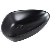 Lavabo da appoggio in ceramica nera lucida 600 x 390 mm Lavello da bagno di forma irregolare