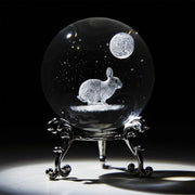 Pompa decorativa in vetro con standard fiorito - diametro 60 mm - decorazione sferica laser incisa - argento - oggetto da collezione - decorazione per la casa - idea regalo - design unico - stand di vetro sferico