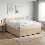 Letto box spring con materasso Crema 140 x 200 cm Tessuto 3451480