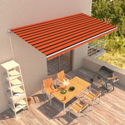 Tenda da Sole Retrattile Manuale 600x300 cm Arancione e Marrone 3051227