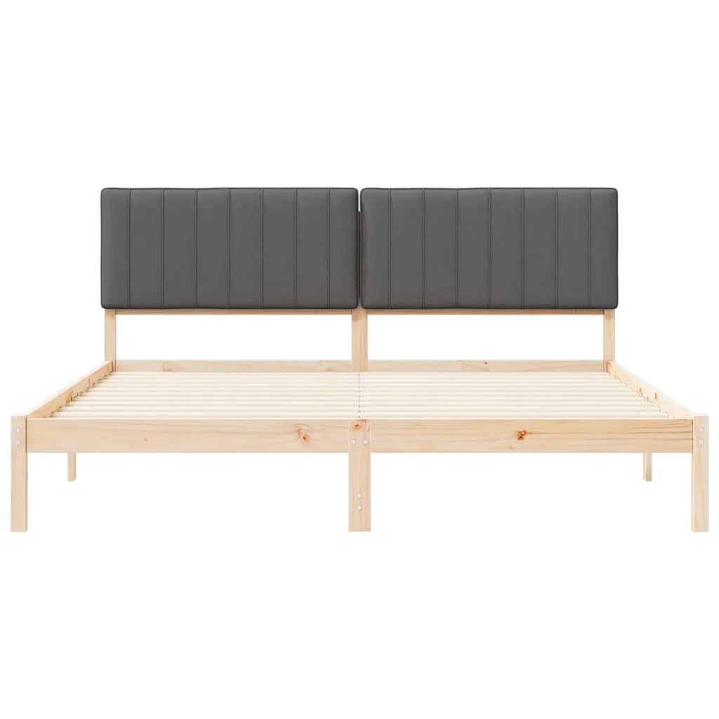 Letto con Testiera Rivestita Grigio scuro 180 x 200 cm