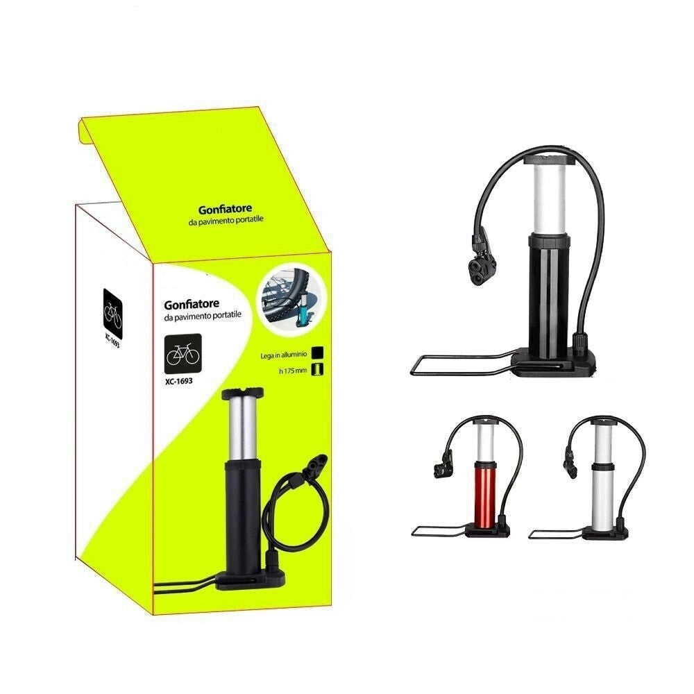 Trade Shop - Pompa Gonfiatore Manuale Multifunzione Ruote Bici Bicicletta Portatile Xc-1693 -