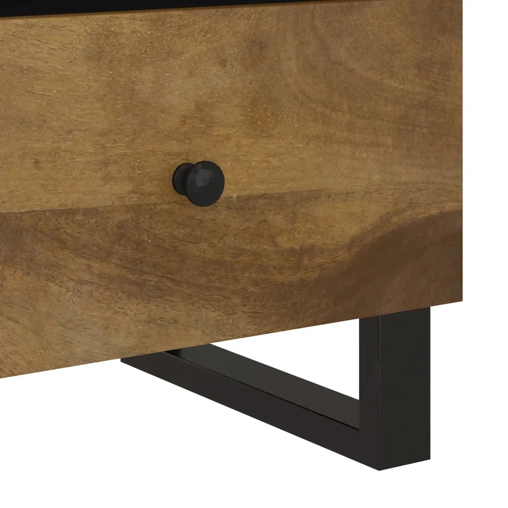 Comodino | Armadio da Notte | Mobiletto da notte in Legno Massello di Mango e Legno Multistrato