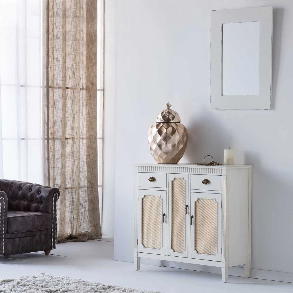 Credenza in legno bianco 95x36x88h
