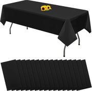Tavolo da 16 pezzi in plastica nera rettangolare 54" x 108" - Tovaglie da tavolo premium per tavoli da 6 a 8 ft - feste interne ed esterne compleanni matrimoni picnic decorazioni