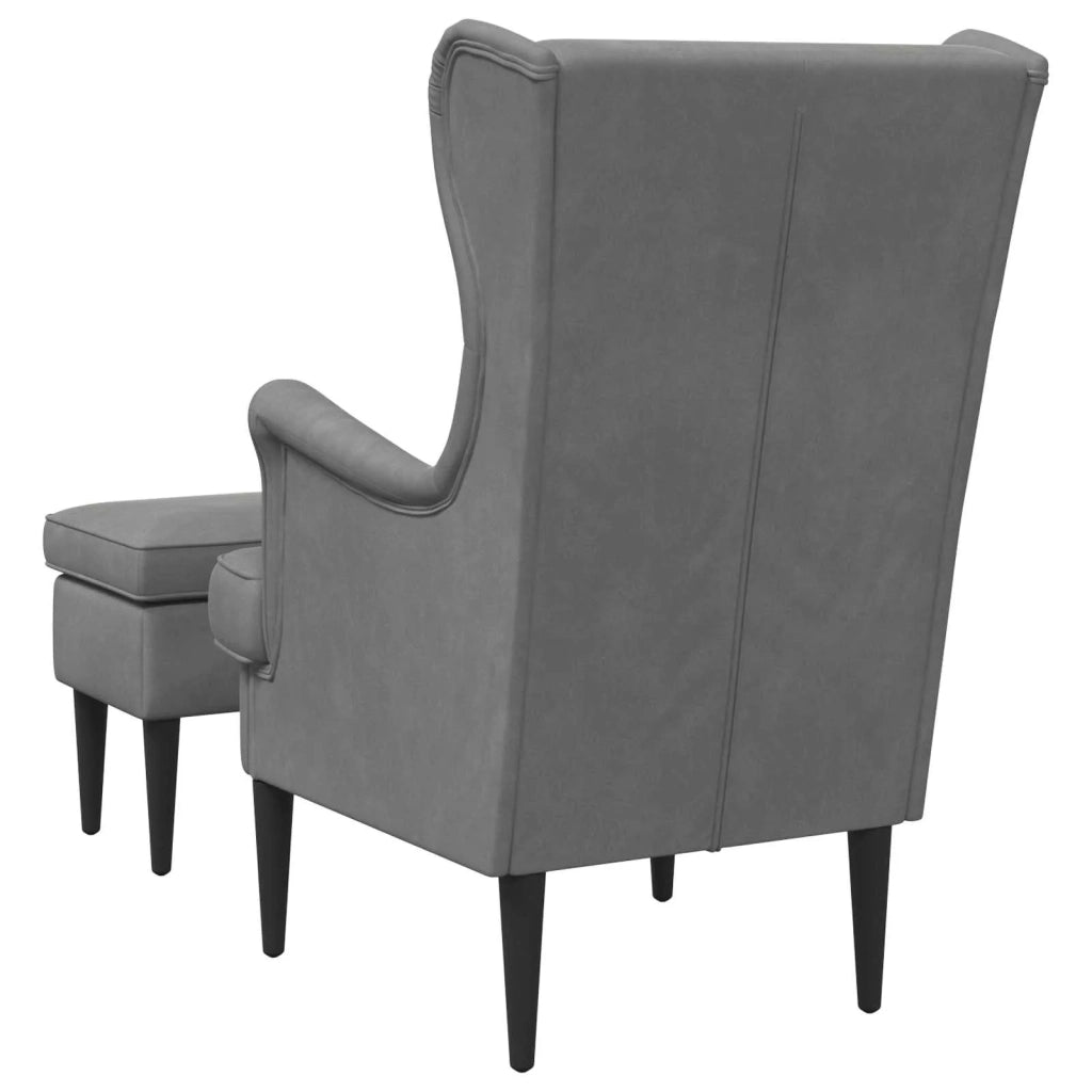 Poltrona con Ottomano 2 pz Grigio Scuro Velluto 3418817