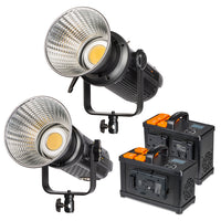 LED Niova Plus Daylight Set 2 Faretti LED per fotografia 350W e 500W, con riflettore Bowens e diffusore, con tecnologia COB-LED, per studio fotografico