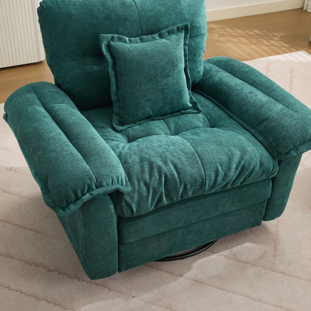 Divano set 2 pezzi in ciniglia con seduta profonda e cuscini decorativi per soggiorno e ufficio verde