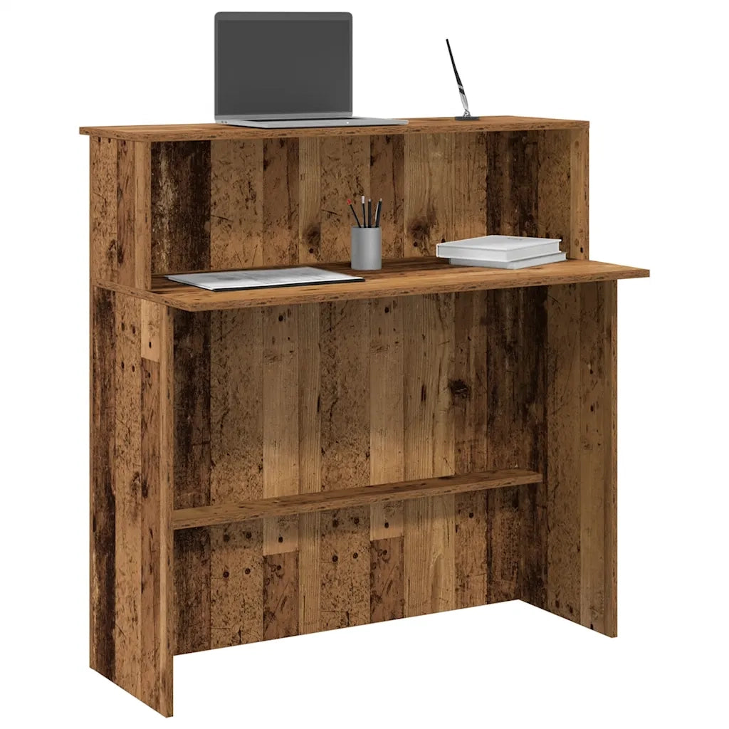 Banco Reception | Scrivania | Tavolo da Ufficio Legno Antico 100x50x103,5 cm Legno Multistrato