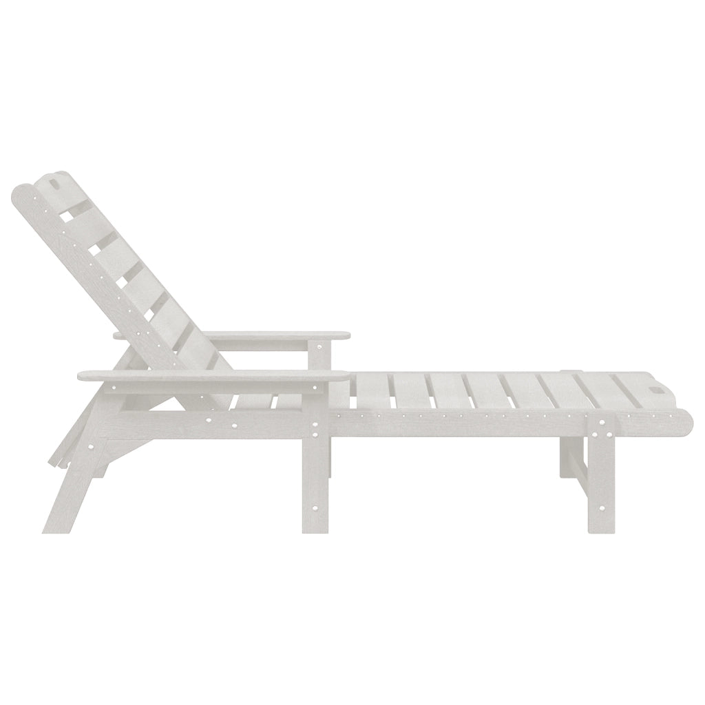 lettino da sole Bianco 53x162x98.5 cm HDPE