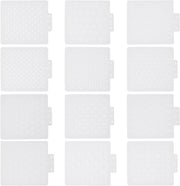 Set di 12 stencil in plastica per patchwork a mano - Disegno geometrico bianco - 6,5" x 6,3" - Ricamo e broderie - Stabilizzatori per stencil - Scheda per patchwork.