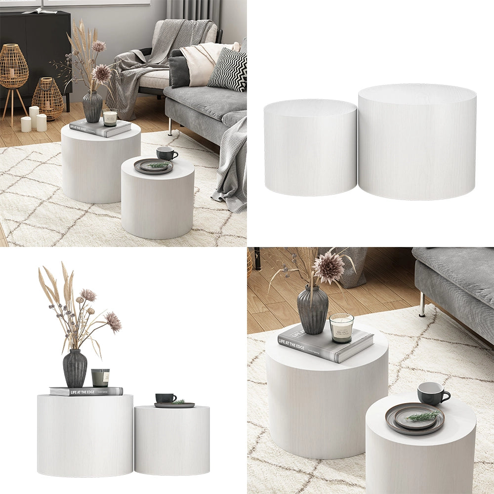 Vicco Set di tavolini da caffè Bianco 48 x 48 cm